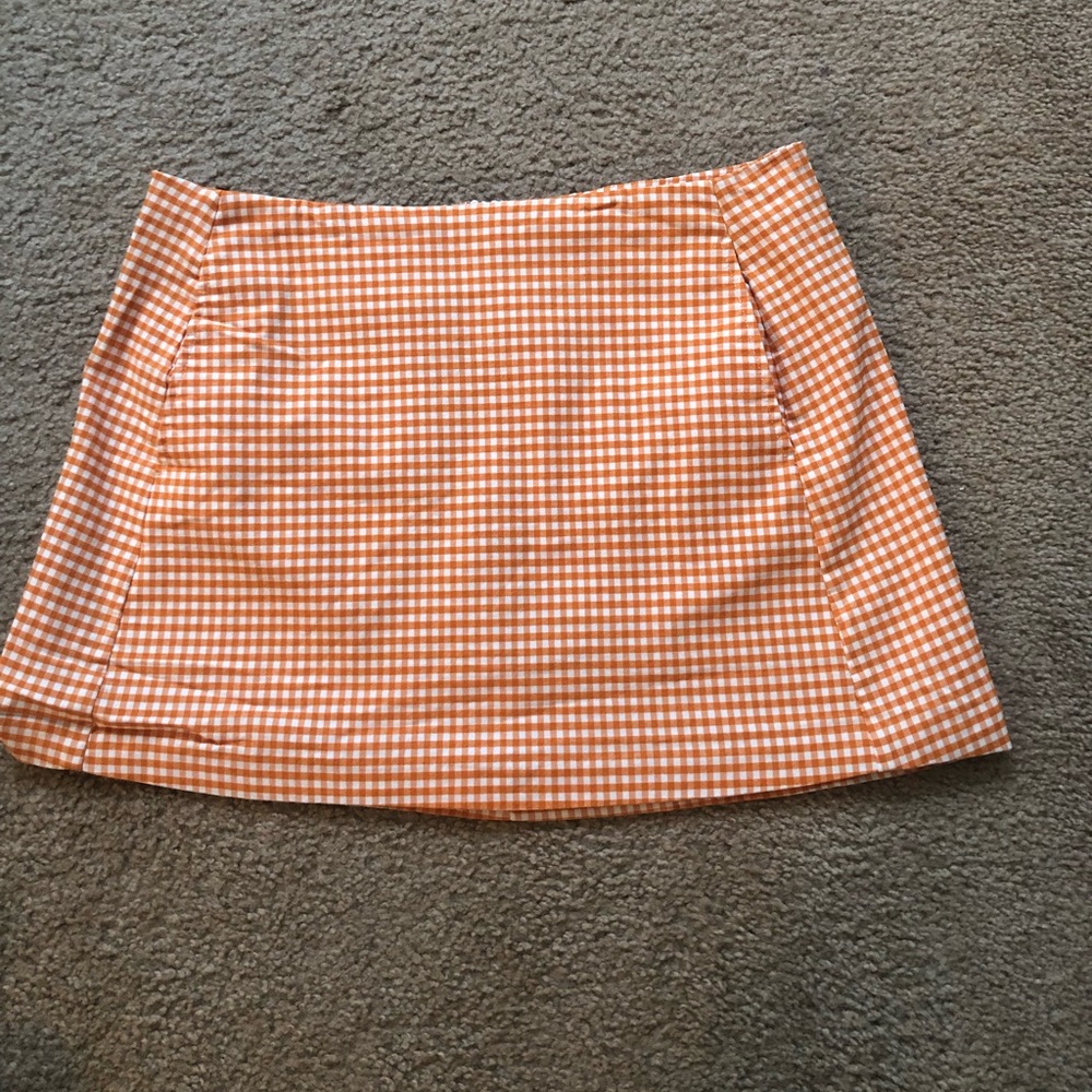 Urban Outfitters orange gingham skirt